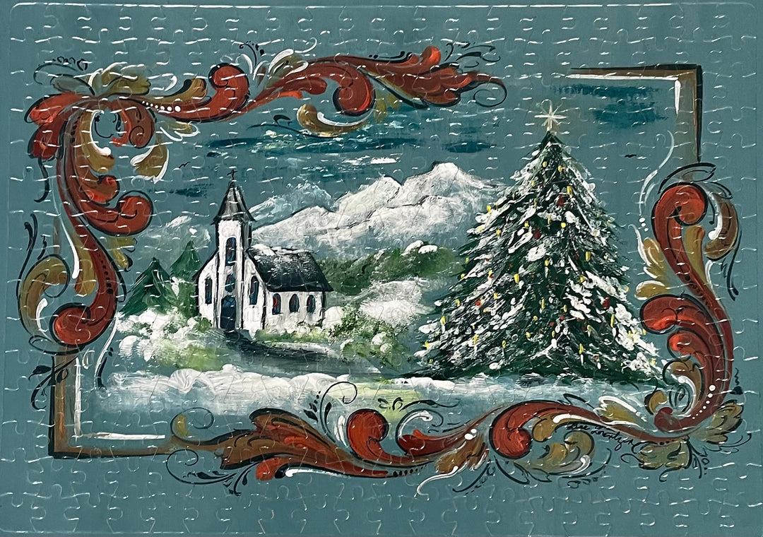 Puzzle - Lise Lorentzen Rosemaling with Church