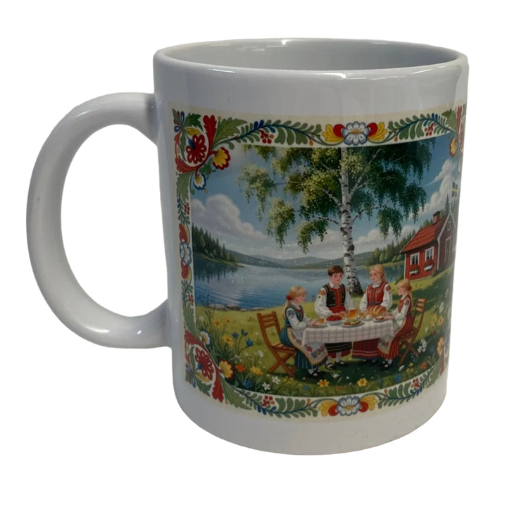 Swedish family at the Lake coffee mug