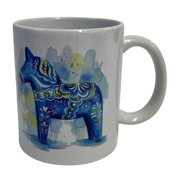 Blue Dala horse coffee mug