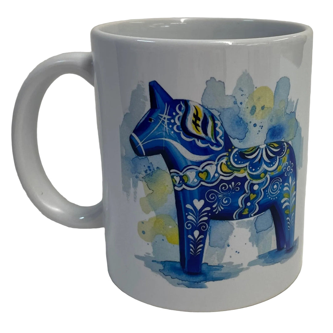 Blue Dala horse coffee mug