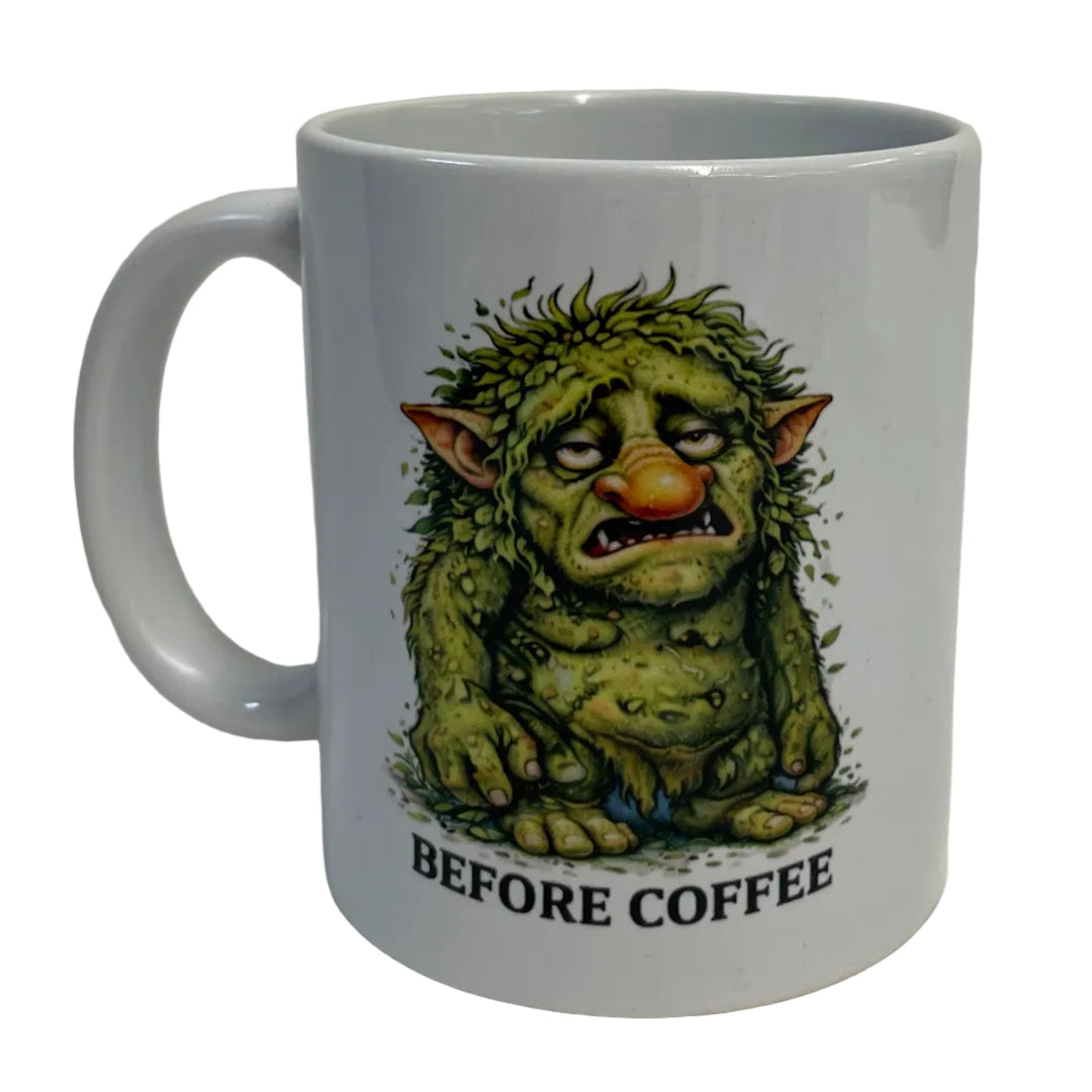 Before Coffee with Troll After Coffee with Viking coffee mug