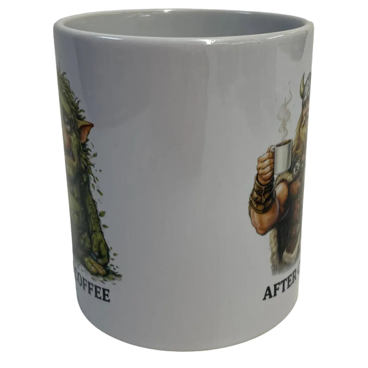 Before Coffee with Troll After Coffee with Viking coffee mug