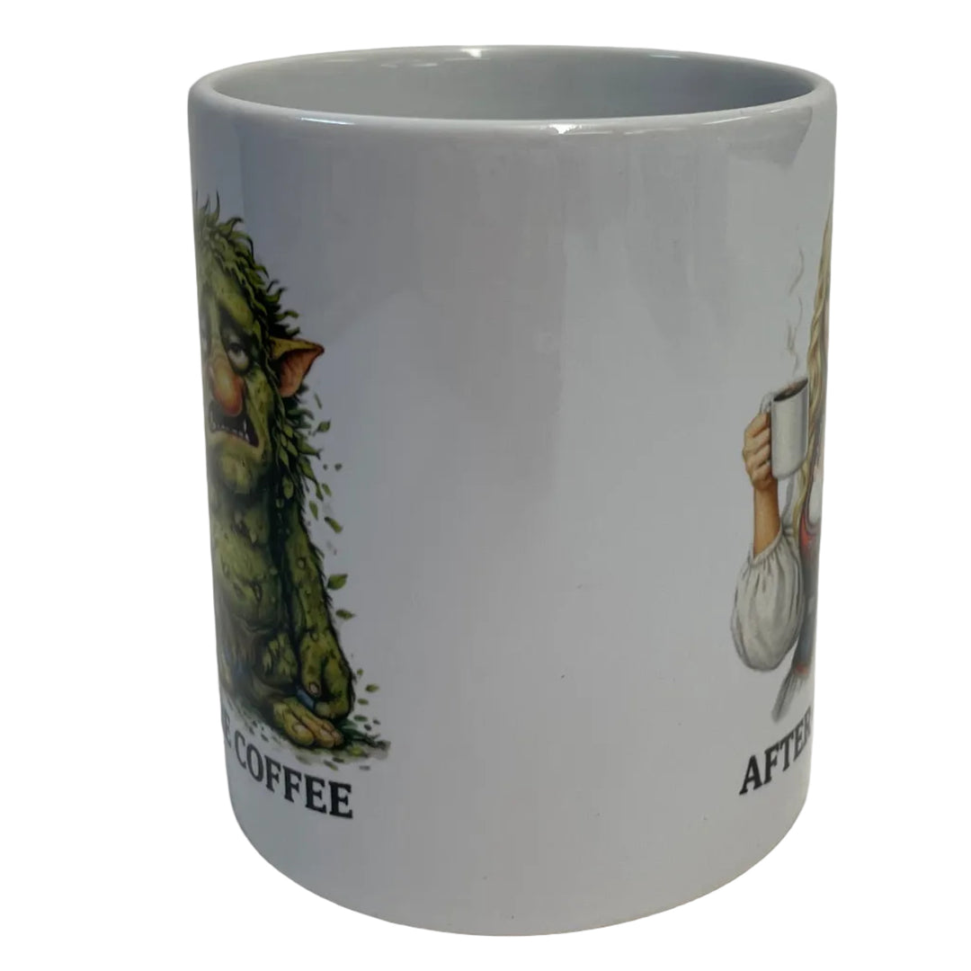 Before Coffee with Troll After Coffee with Gorgeous Blonde coffee mug