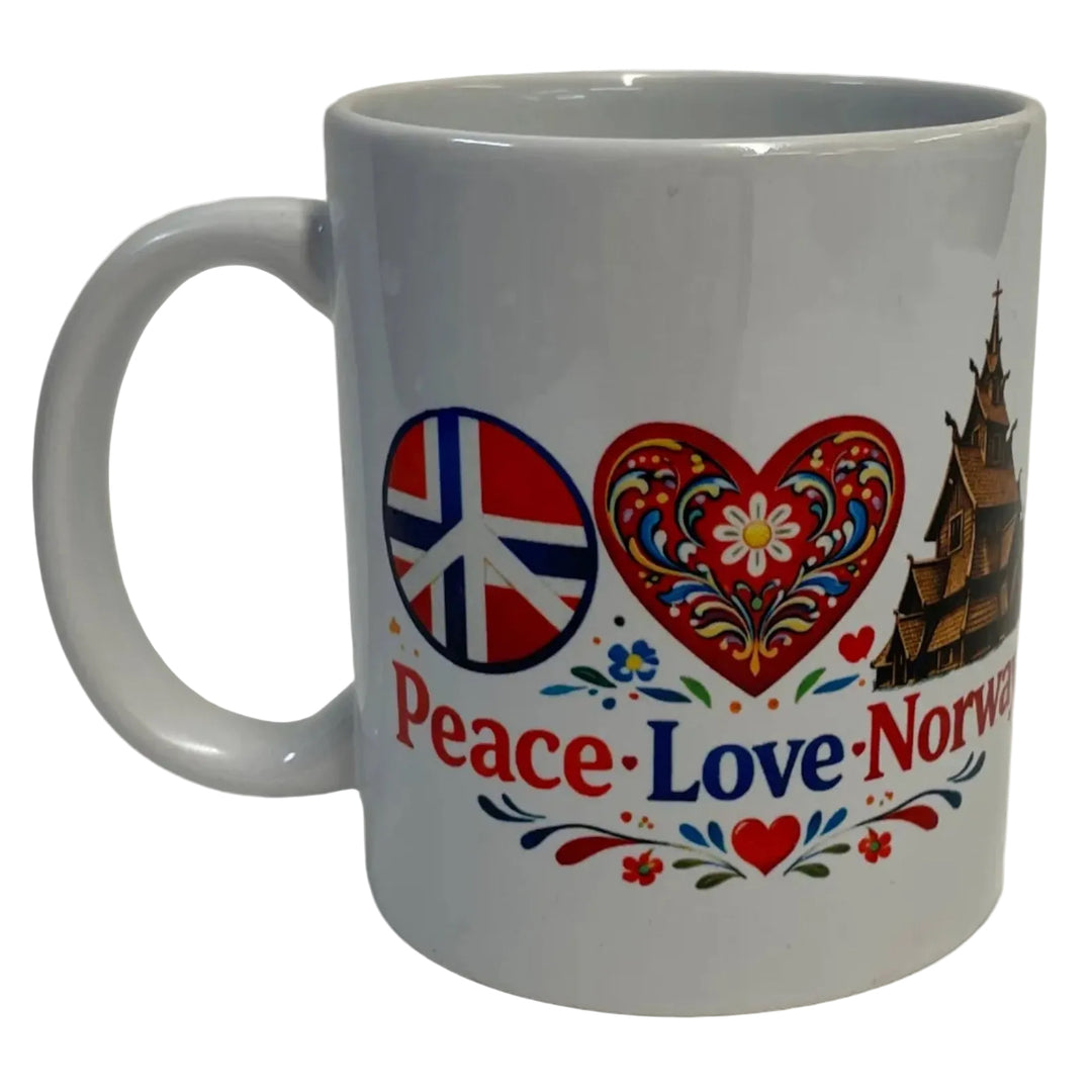 Peace Love Norway coffee mug