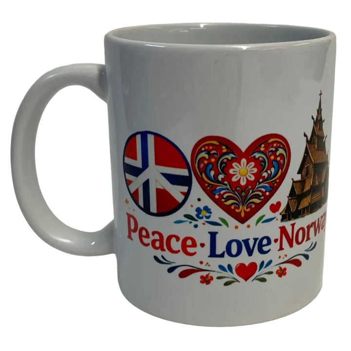 Peace Love Norway coffee mug