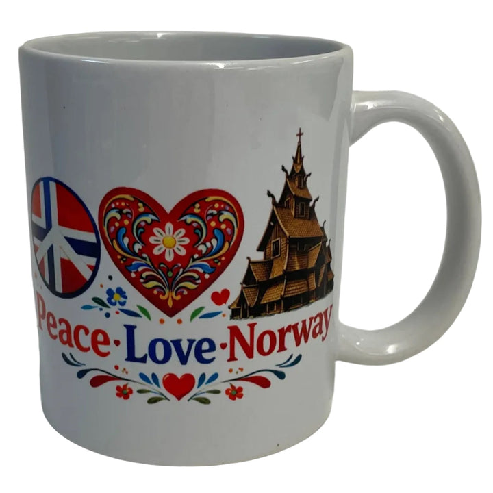 Peace Love Norway coffee mug