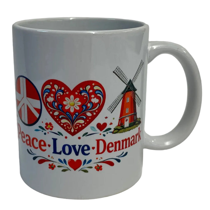Peace Love Denmark coffee mug