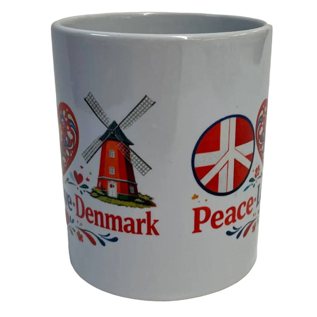 Peace Love Denmark coffee mug