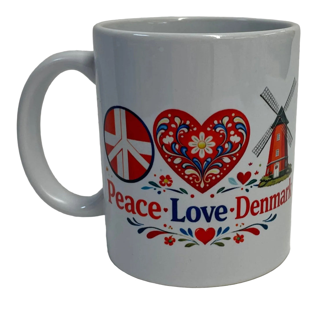 Peace Love Denmark coffee mug