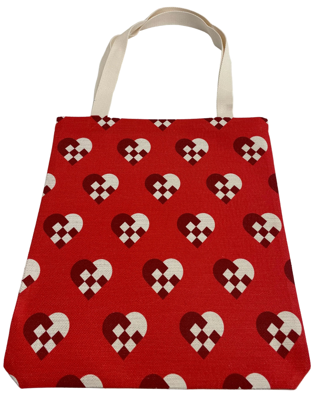 Linen look Tote bag Heart baskets