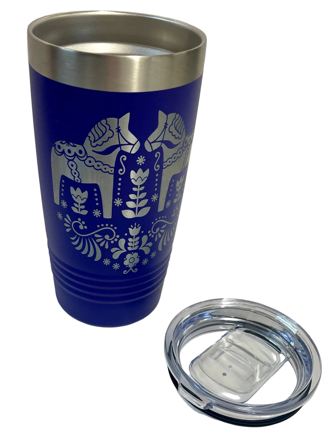 Dala Horses on Purple 20 oz Stainless Steel hot/cold Cup