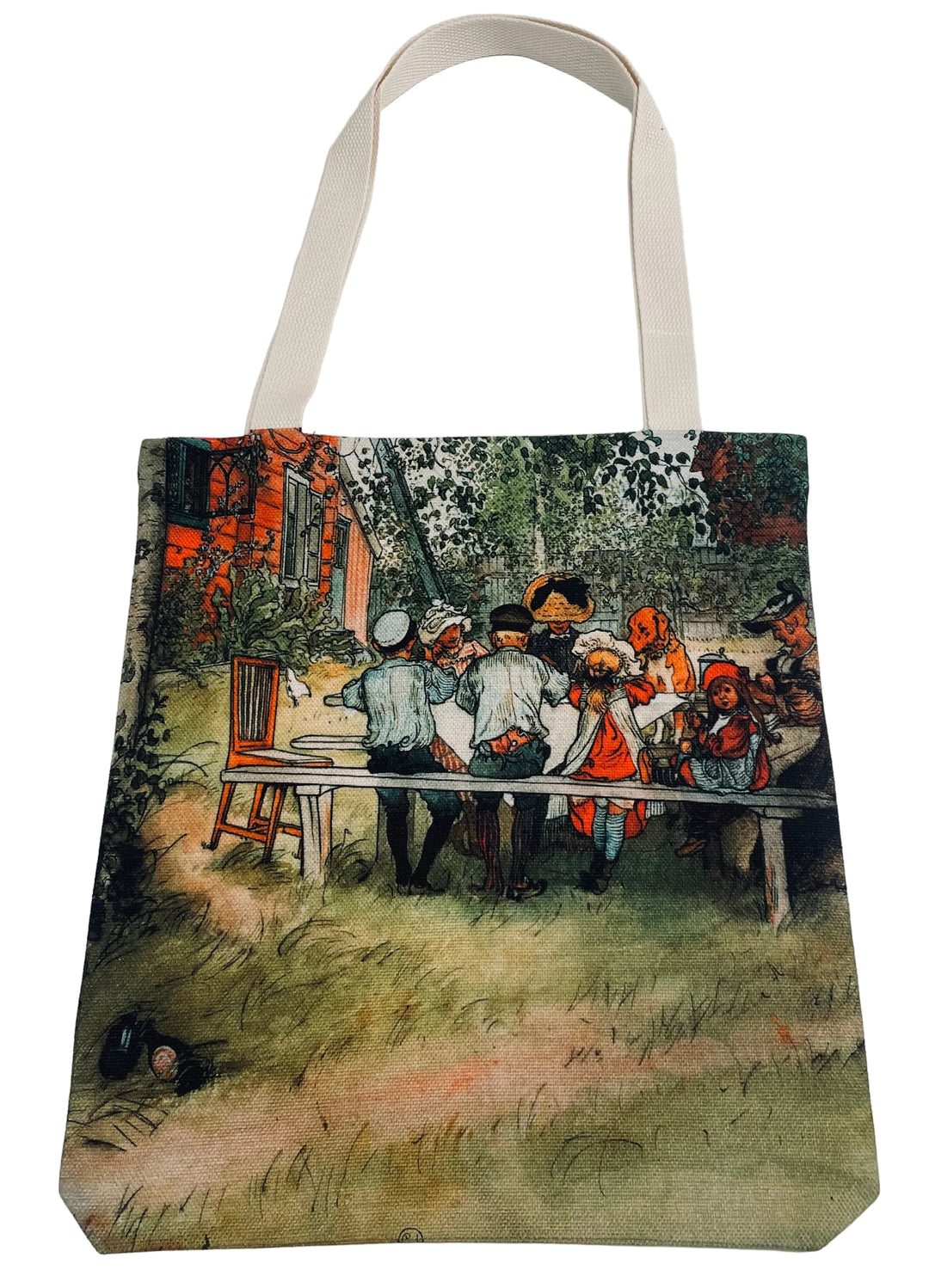 Linen look Tote bag Carl Larsson Breakfast under the Big Birch