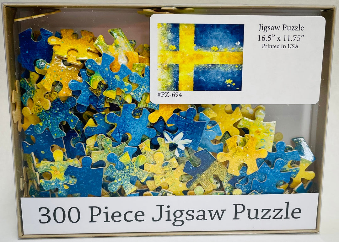 Puzzle - Sweden flag with flowers