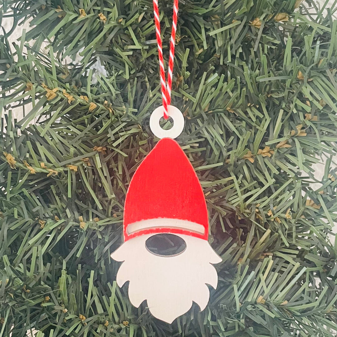 Wooden Gnome with Big Beard Ornament