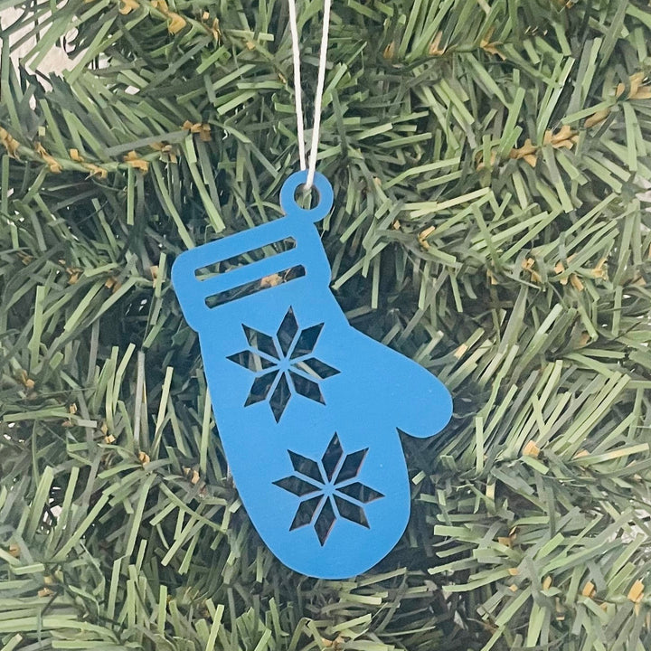 Blue mitten ornament
