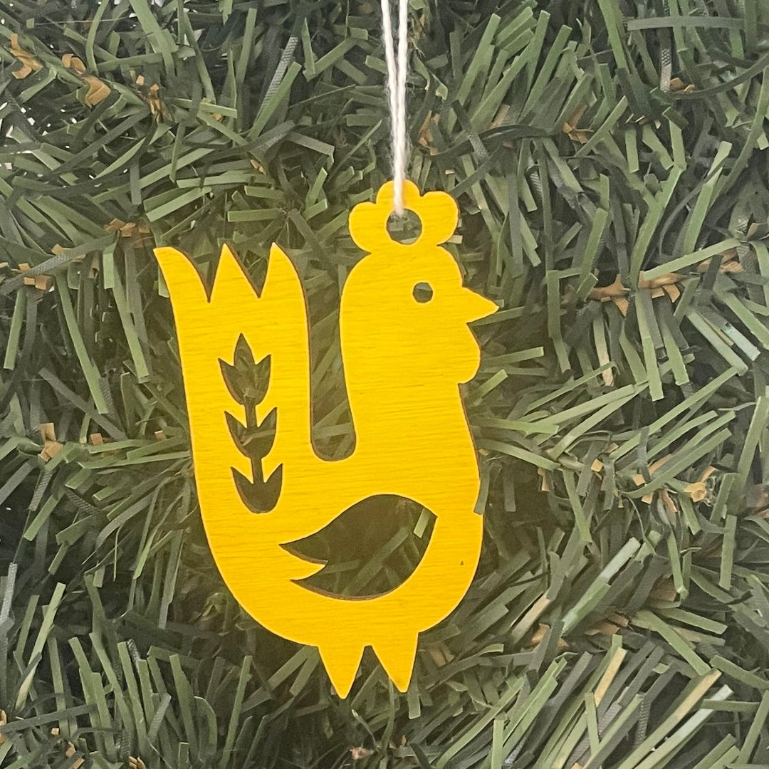 Yellow Tupp Rooster Ornament