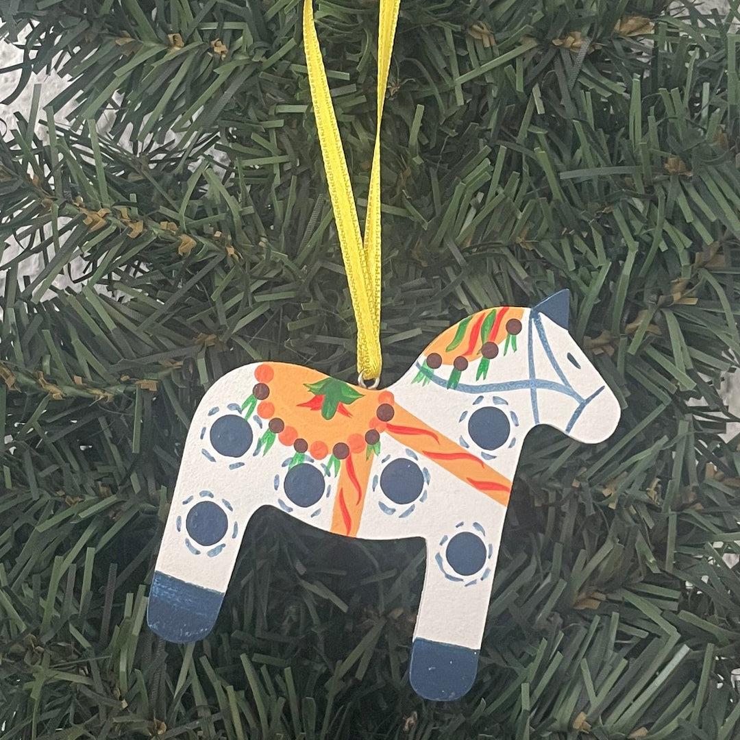 Hand painted Dala horse ornament -