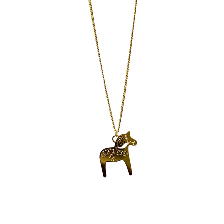 Dala Horse Pendant Gold finish