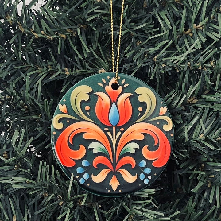 Ceramic Ornament, Rosemaling
