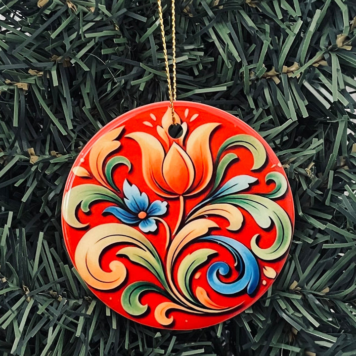 Ceramic Ornament, Rosemaling