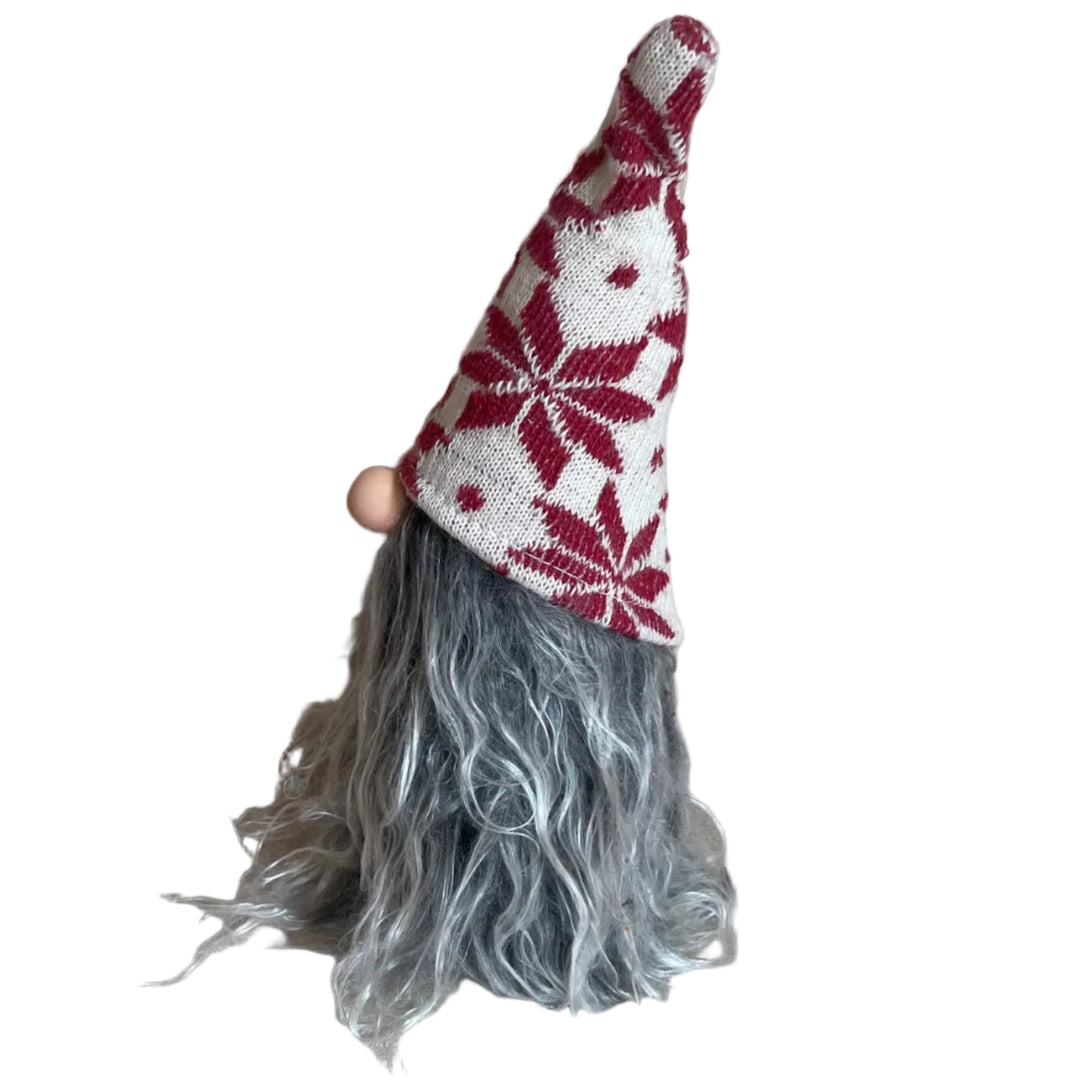 Nordic gnome with burgundy & cream star hat