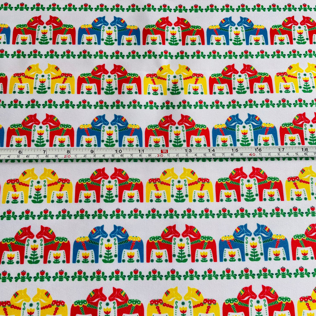 Fabric Multi color Dala horses