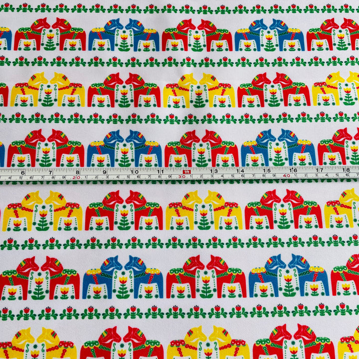Fabric Multi color Dala horses