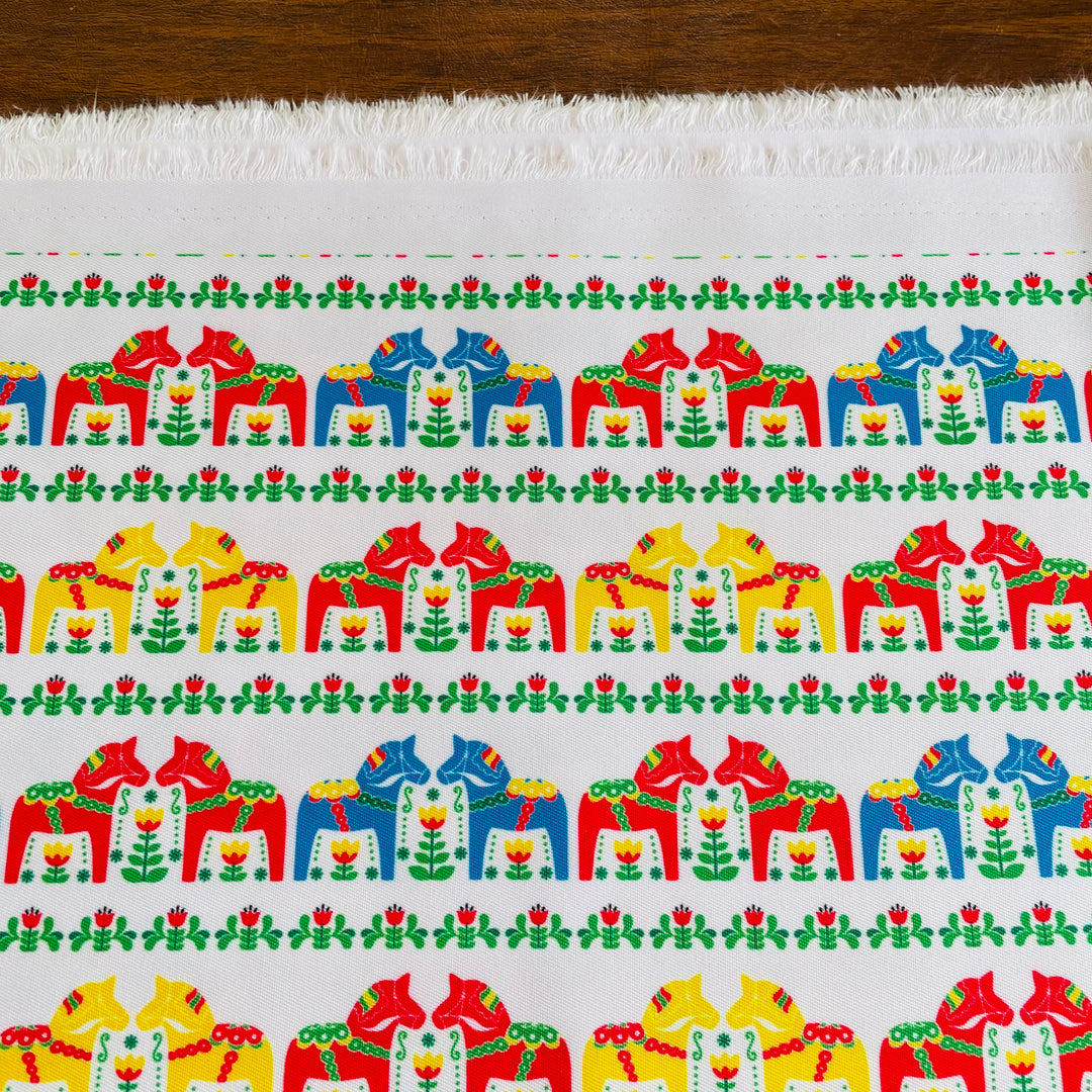 Fabric Multi color Dala horses