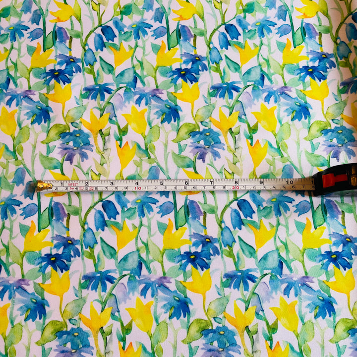 Fabric Blue & Yellow Flowers