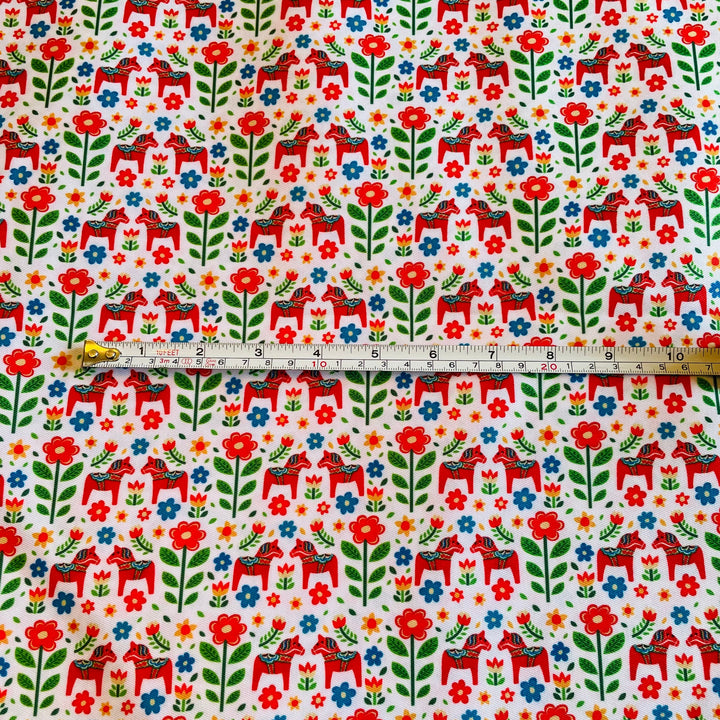 Fabric Mini Dala Horse & Flowers