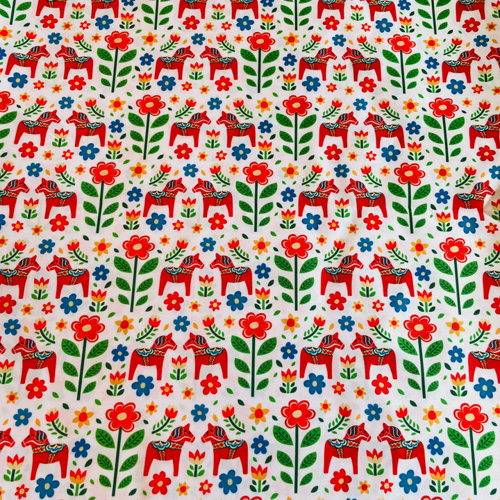 Fabric Dala Horse & Flowers