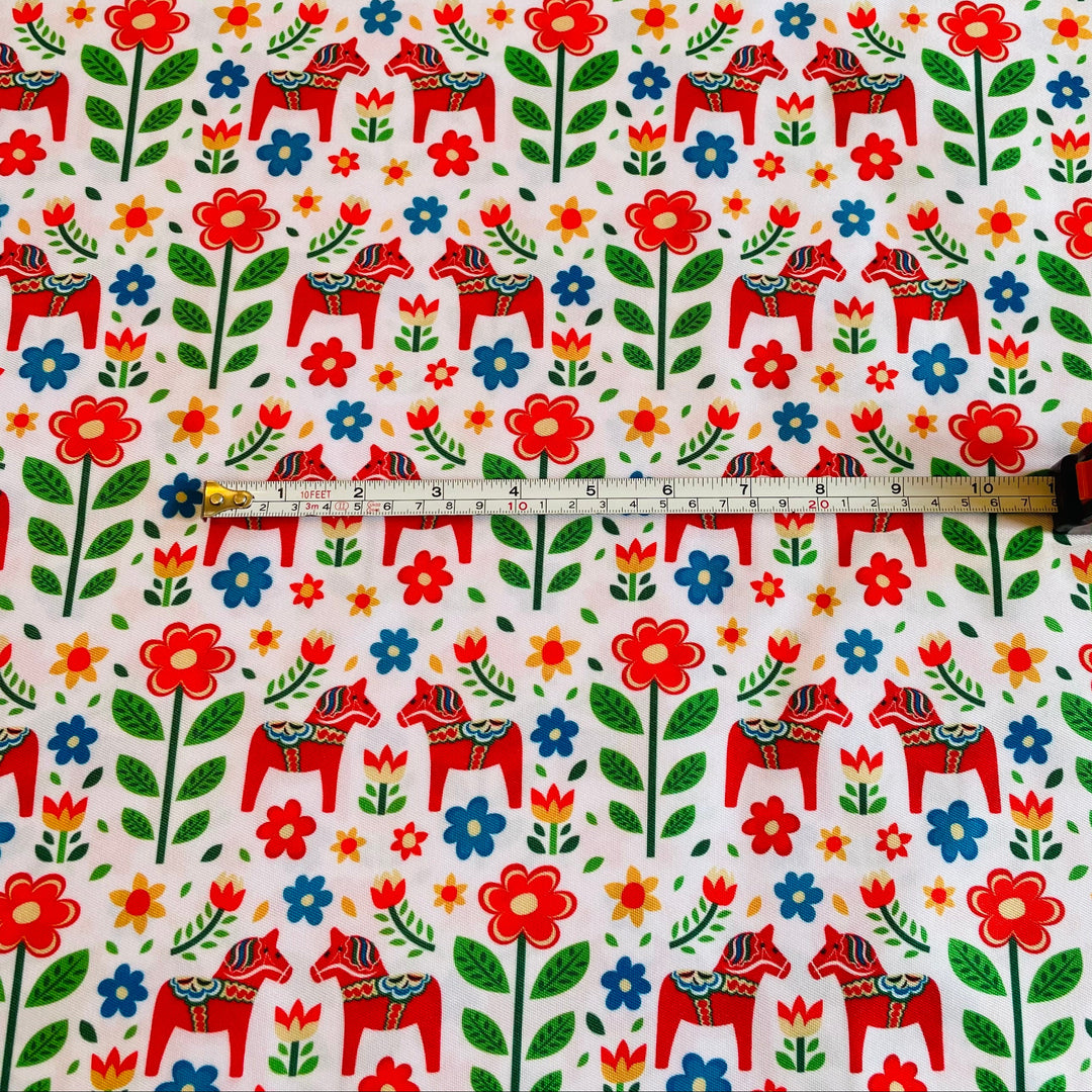 Fabric Dala Horse & Flowers