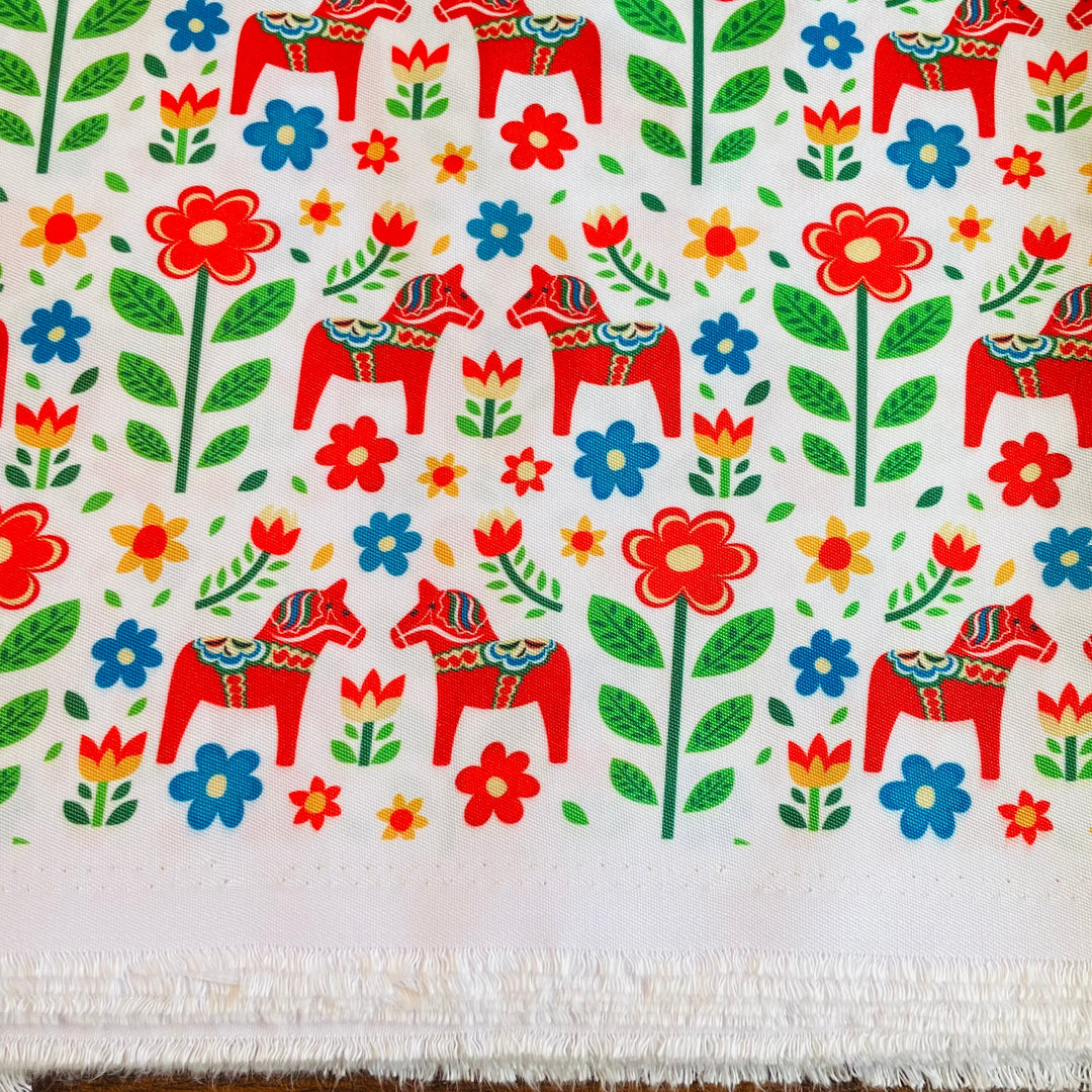 Fabric Dala Horse & Flowers