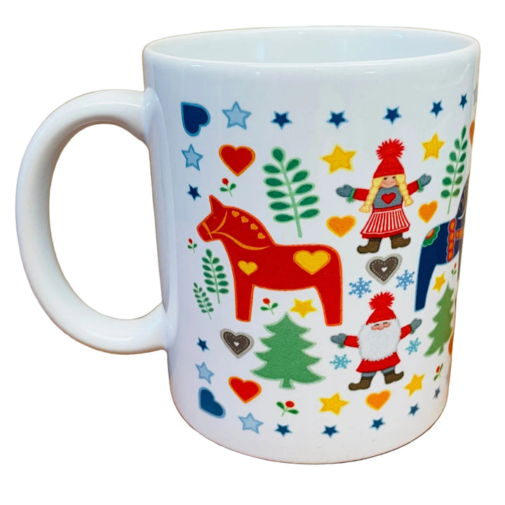 Eva Melhuish Tomtar & Dala horses coffee mug