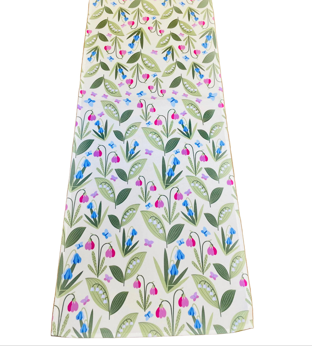 Linnea & Lily of the Valley Flowers Table Runner