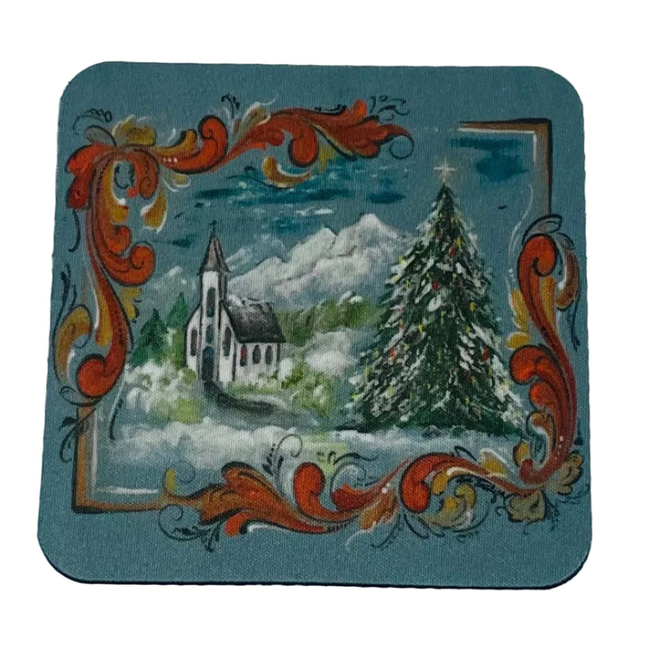 Lise Lorentzen Rosmaling with Church Coasters Box of 6