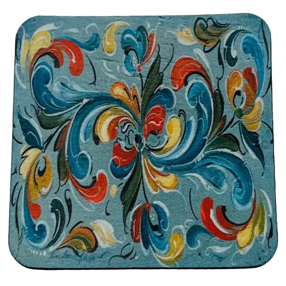 Lise Lorentzen Rosmaling Coasters Box of 6