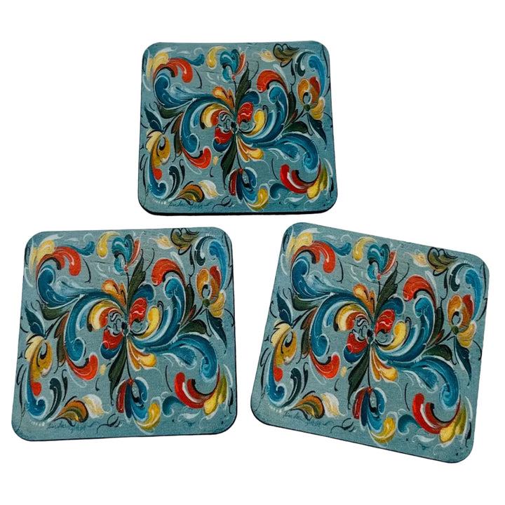 Lise Lorentzen Rosmaling Coasters Box of 6