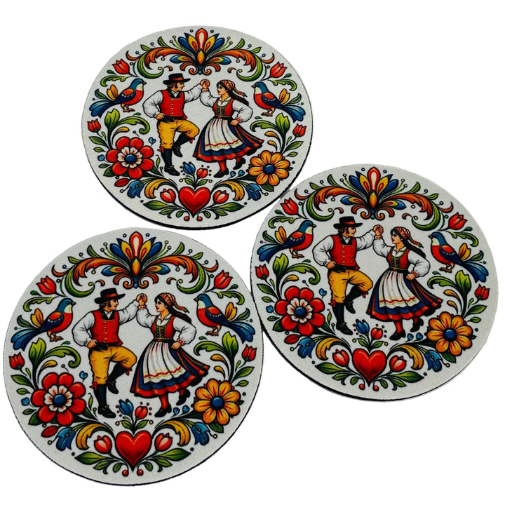 Folk Art Dancers Coasters Box of 6