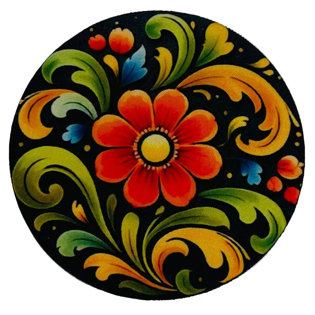 Folk Art Flowers Coasters Box of 6