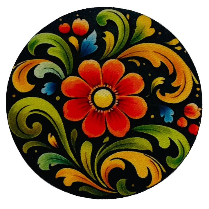 Folk Art Flowers Coasters Box of 6