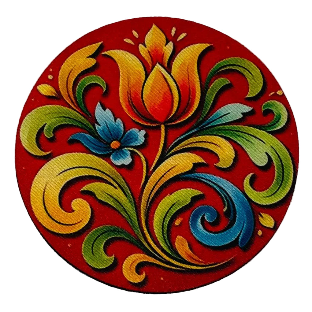 Folk Art Flowers Coasters Box of 6