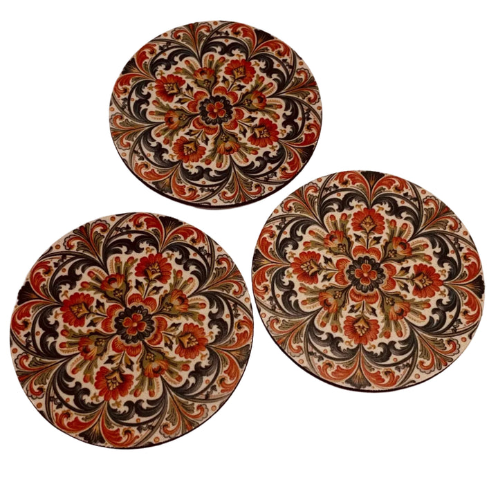 Folk Art Coasters Box of 6