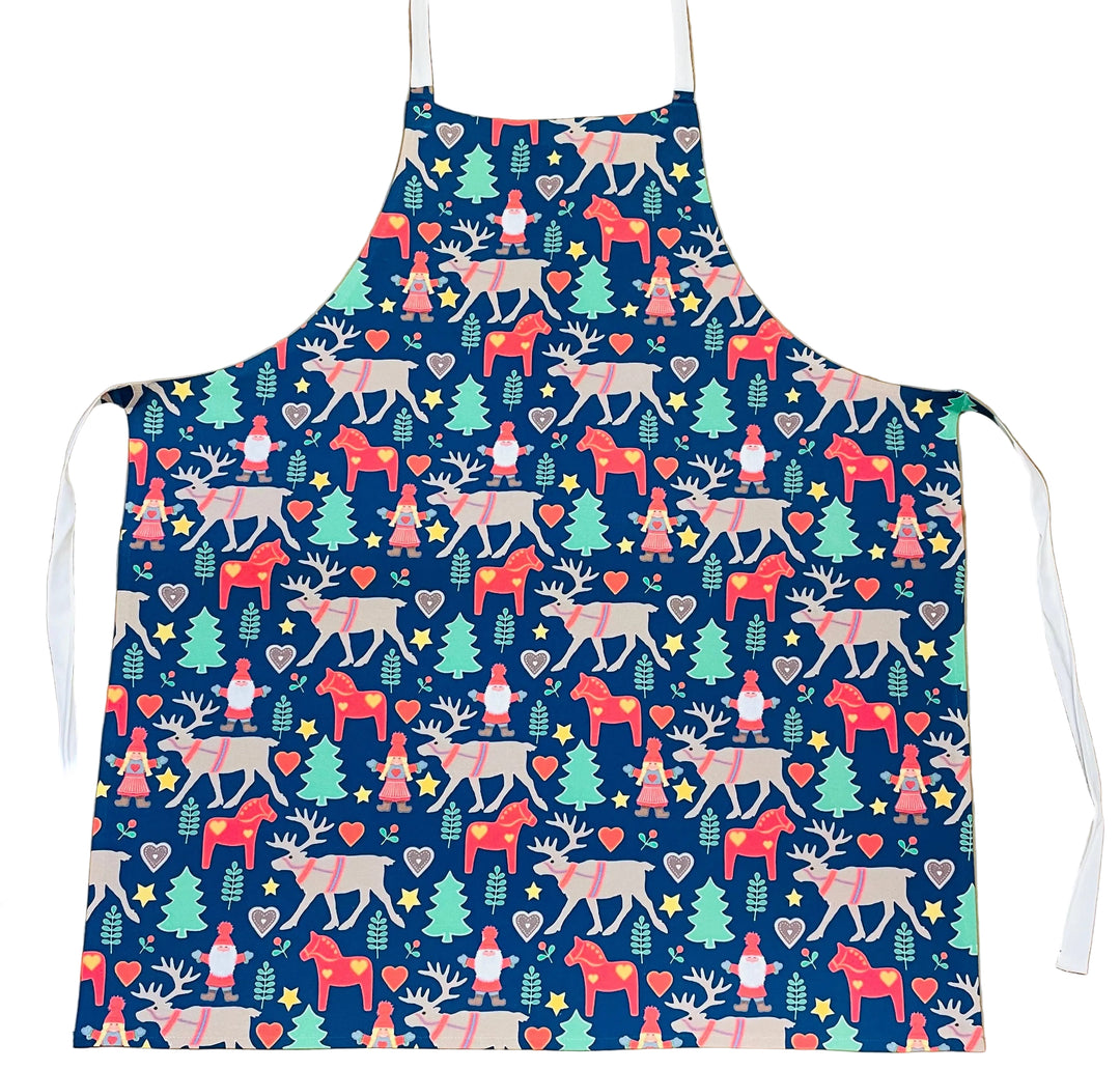 Apron - Eva Melhuish Tomte, Dala Horses, Reindeer & Trees