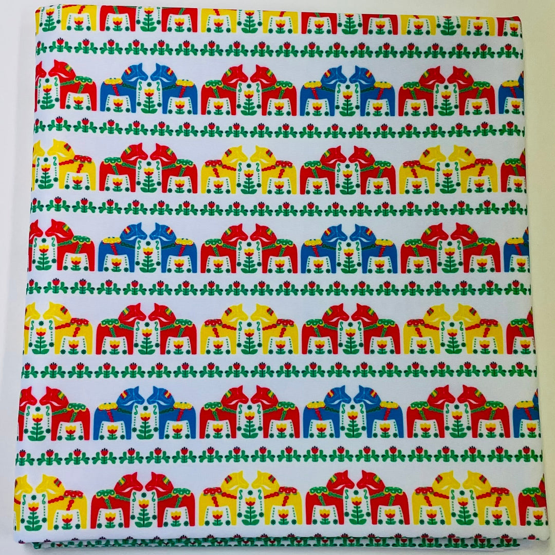 $5.00 SALE Fabric 36" Dala Horses
