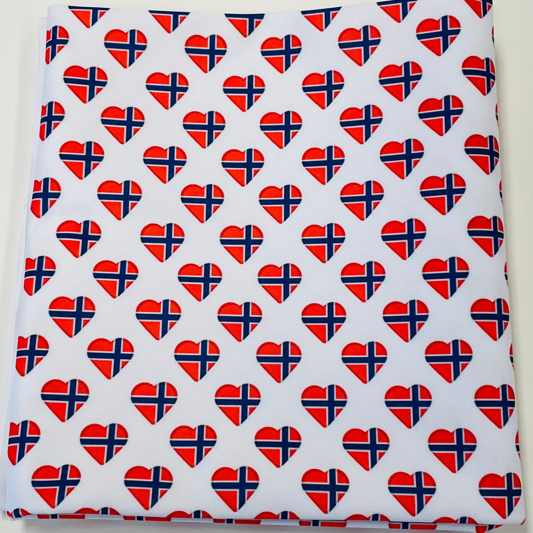$5.00 SALE Fabric 36" Norway Hearts