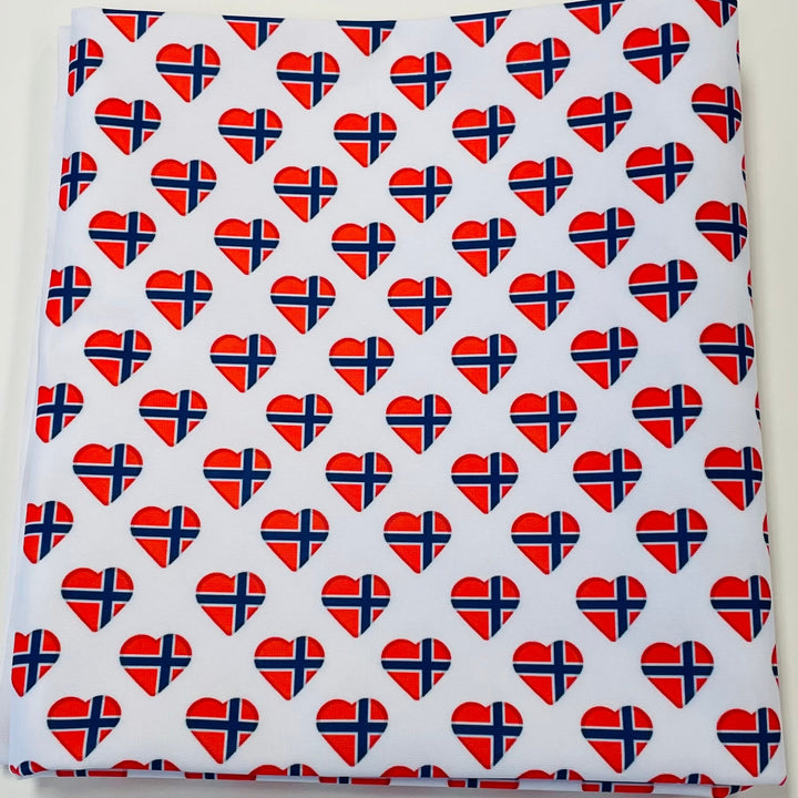 $5.00 SALE Fabric 36" Norway Hearts