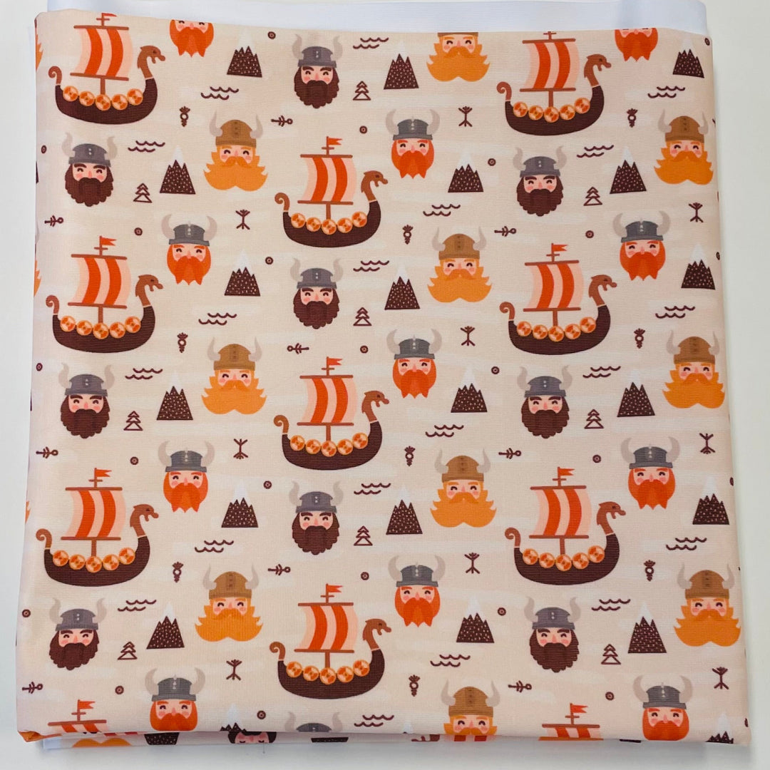 $5.00 SALE Fabric 36" Vikings & Viking Ships