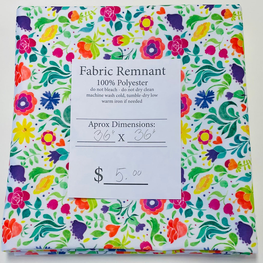 $5.00 SALE Fabric 36" Spring Flowers with Hearts