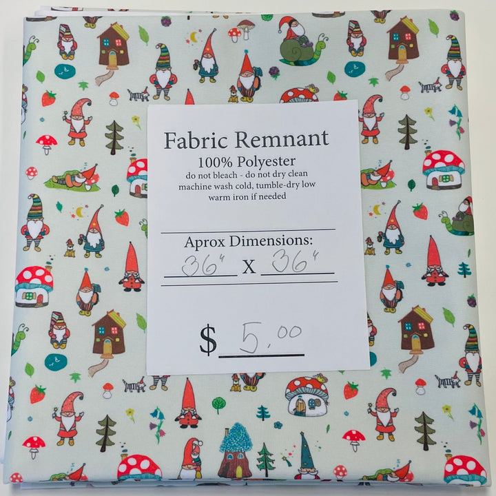 $5.00 SALE Fabric 36" Gnomes